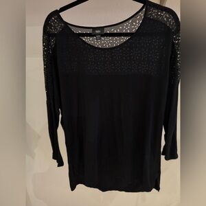 Massimo brand black long sleeve shirt with cut out designs